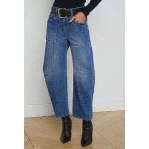 L'AGENCE Cody High Rise Rodeo Crop Barrel Jeans Brentwood Size 28